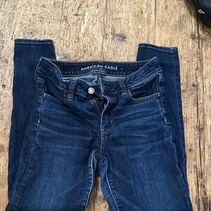 American Eagle Outfitters Women's Dark Blue high rise leggings  , size4   C